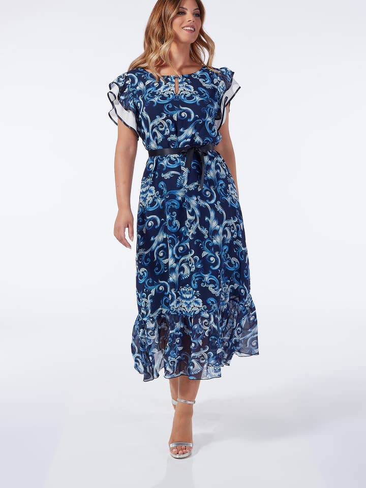 Vestido de georgette de viscose por atacado de Oltretempo