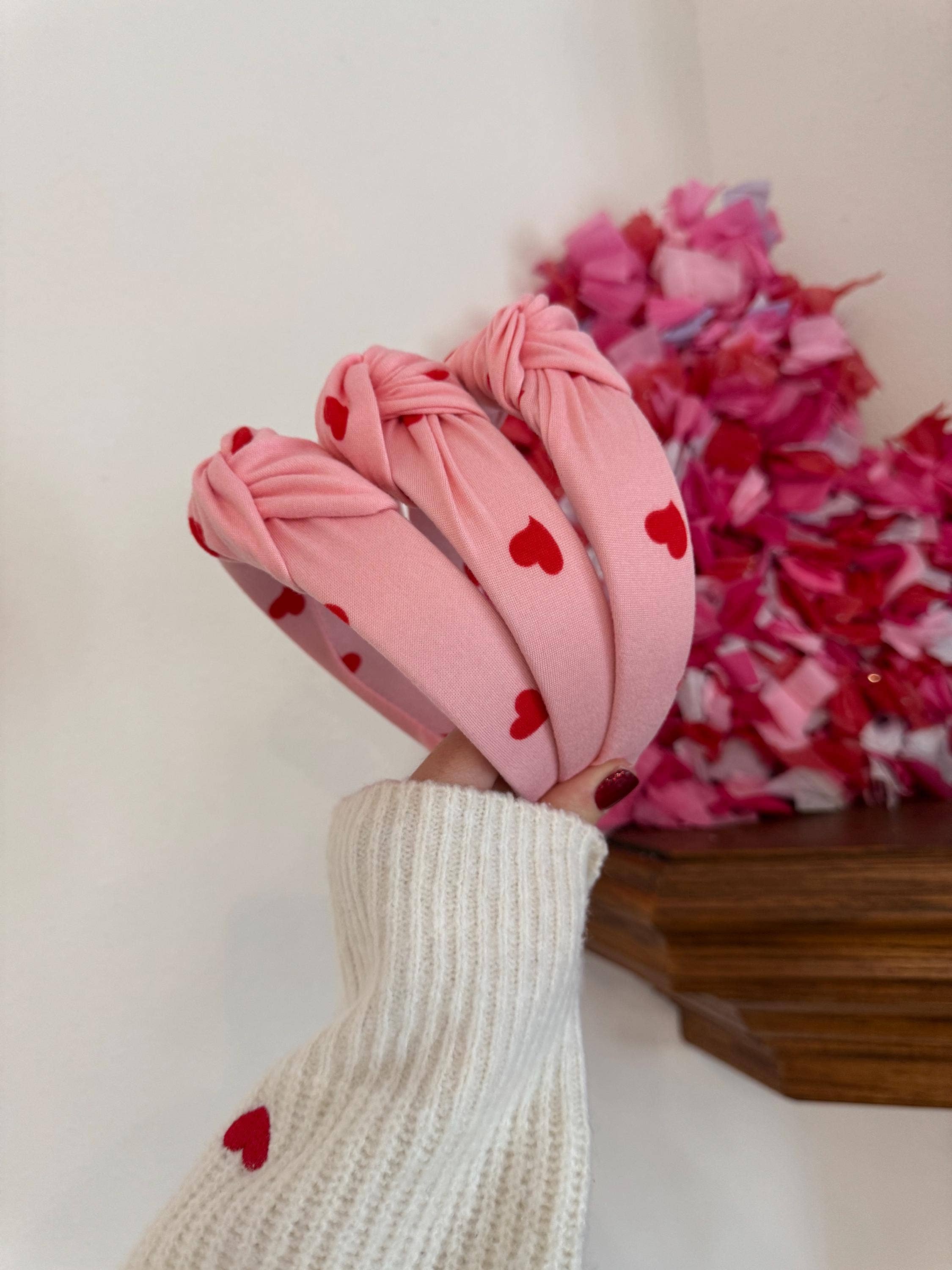 Brynnbands - Wholesale Fashion headband – women's - Valentine's Heart Top Knot Headband with Hair Tie6