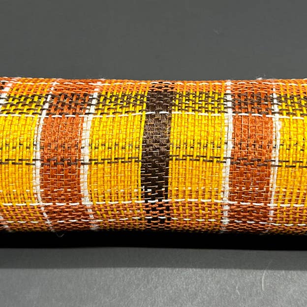 10"X10Y Rust-Yellow-Chocolate Fall Plaid Mesh XB235310-49 for wholesale by Trendy tree