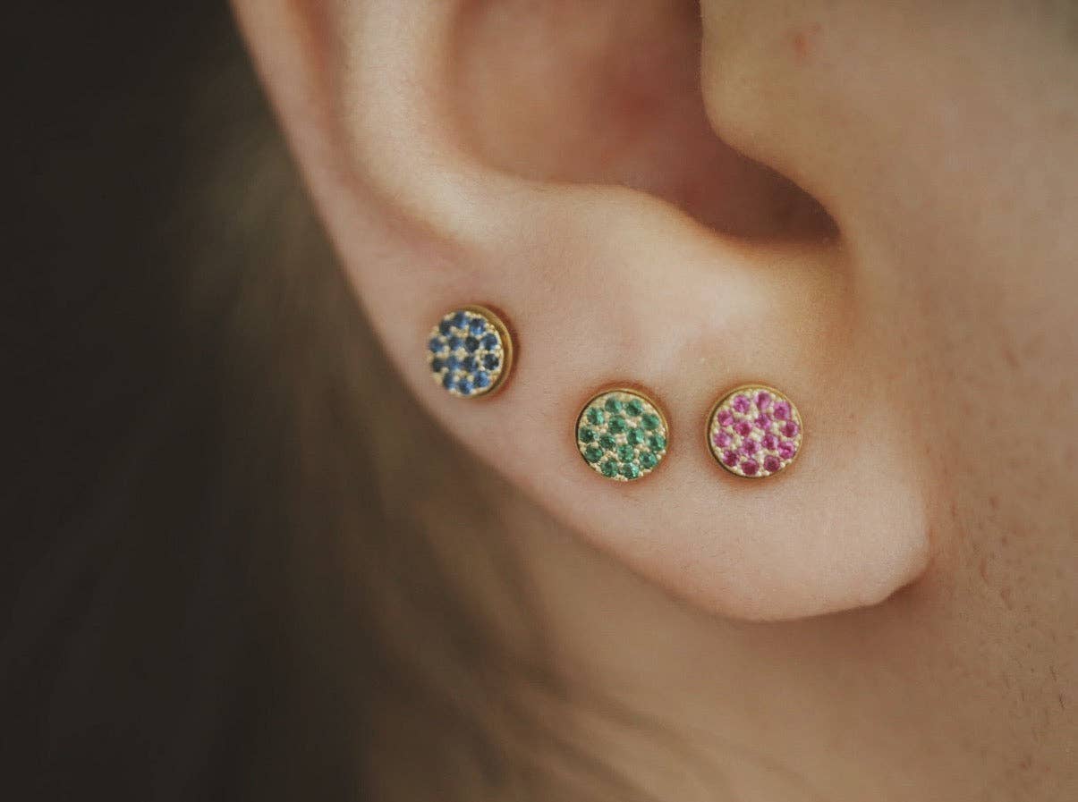 Animira Jewels - Wholesale Stud/Post Earrings - 18K Gold Plated CZ Birthstone Stud Earring · Anti-tarnish3