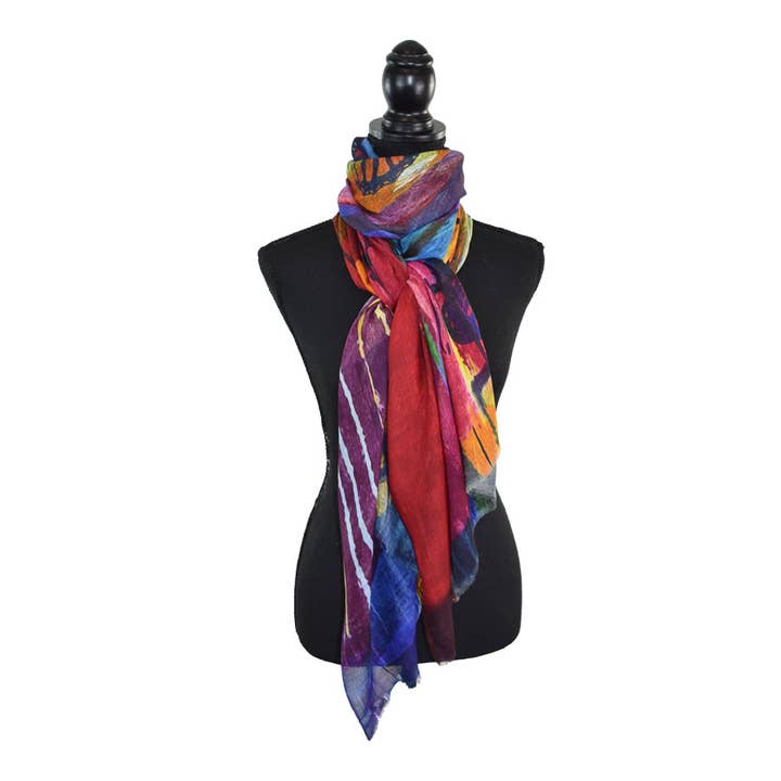 Dupatta Designs - Wholesale Scarf - Women's - Button Artistic Butterfly Scarf3