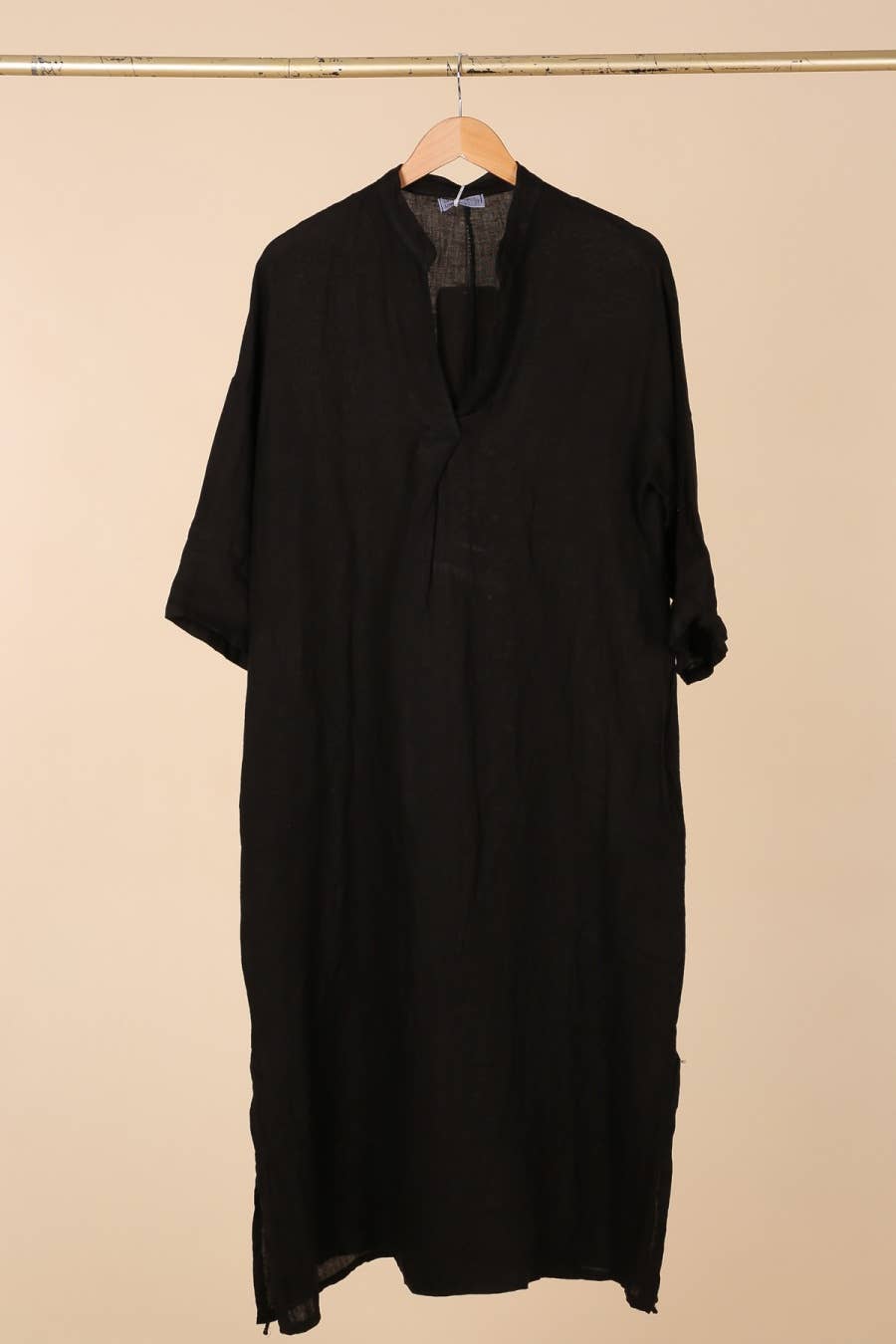 la maison des fibres naturelles – wholesale Klänning - Dam – Lång klänning med tunisisk krage 29340 i 100 % linne12