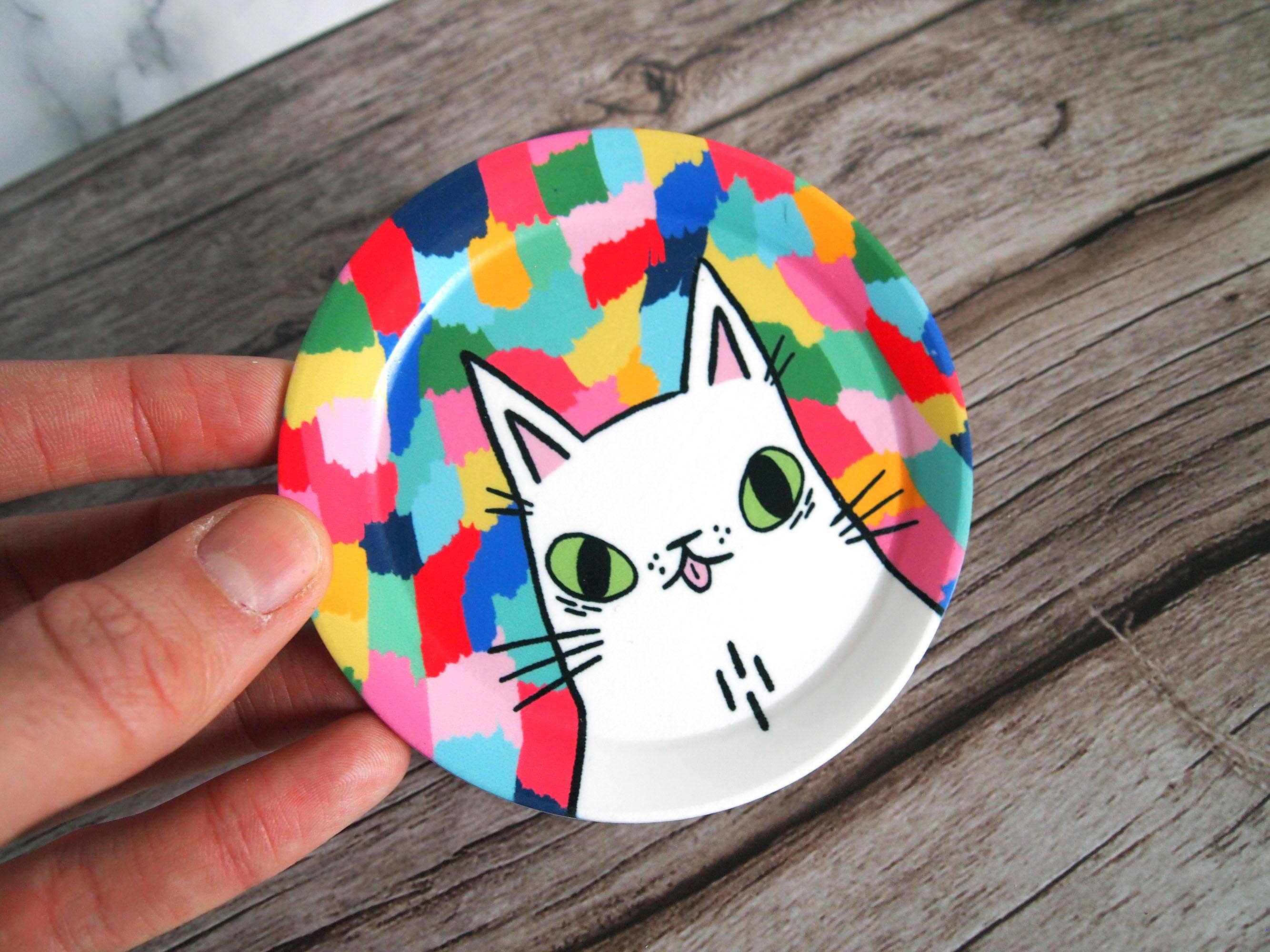 I LIKE CATS - Vendita all'ingrosso Portagioie - Piatto/sottobicchiere portagioie per gatti colorato5