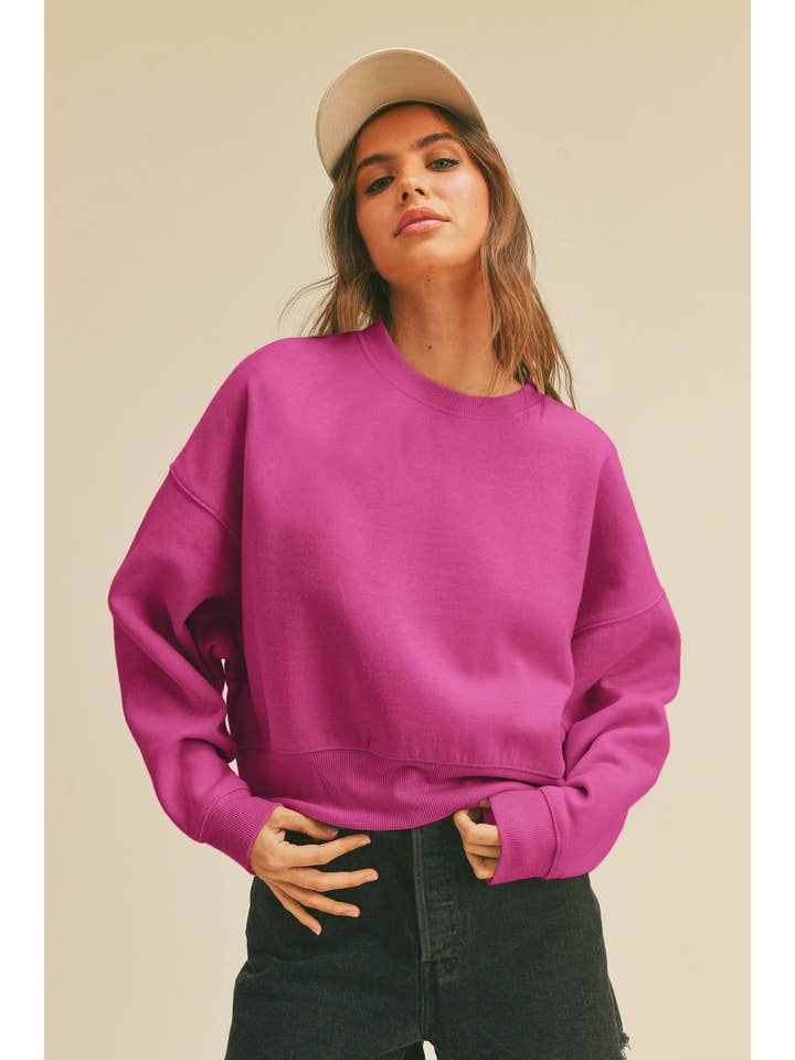 Honestee - Wholesale Sweatshirt - Women's - Blank Short Cropped Long Sleeve Sweatshirt19