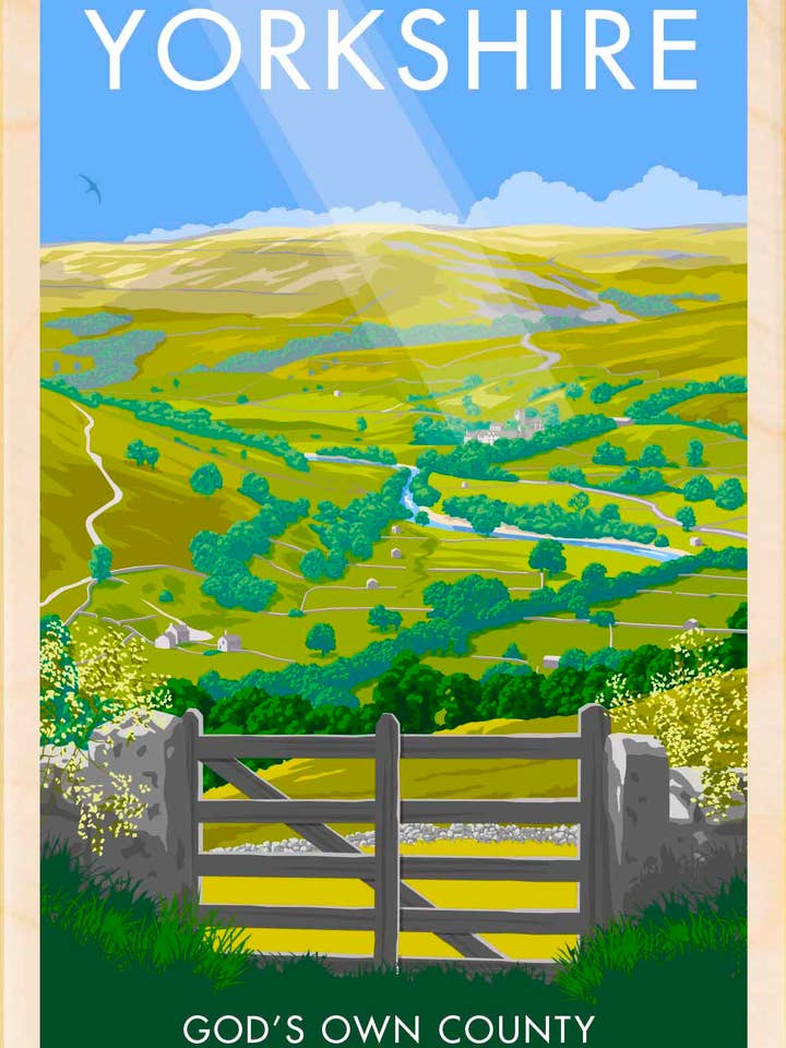 Yorkshire - Carte e magneti ecologici per la vendita all'ingrosso da parte di THE WOODEN POSTCARD COMPANY