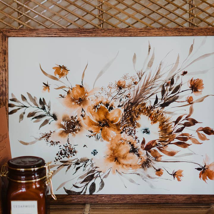 Paperbec Design Co. - Wholesale Art Print - Bohemian Rust Neutral Dried Floral Art Print3