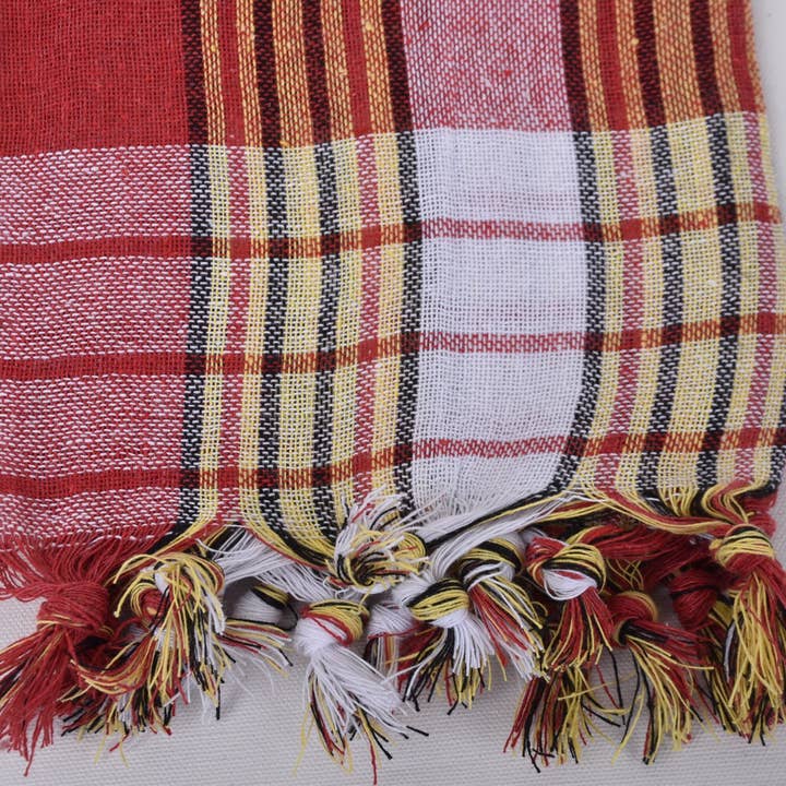 Organic Turkish Towels - Wholesale Beach Towel - Embroidered Beach Towel, Custom Yellow-Red Striped Towel3