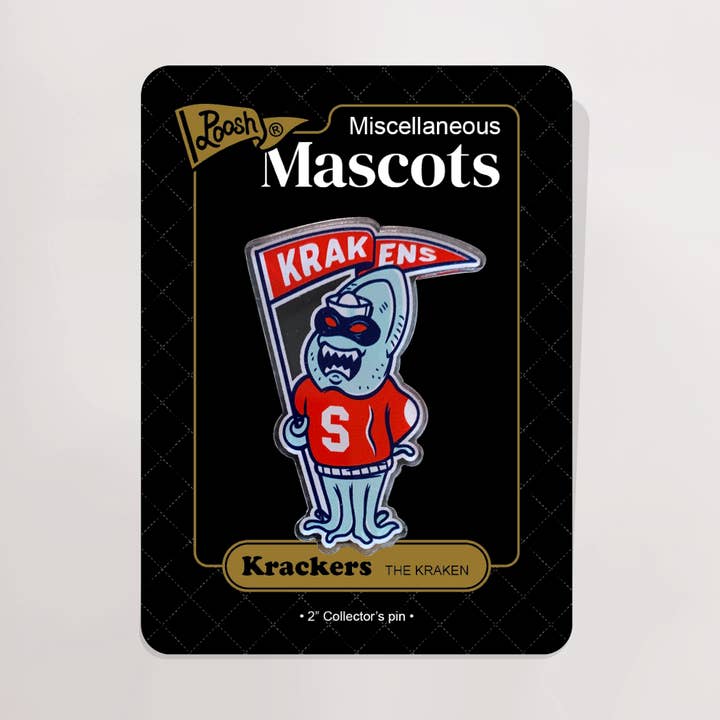 Kraken Mascot Collectors Pin for wholesale by Poosh Designs & Apparel