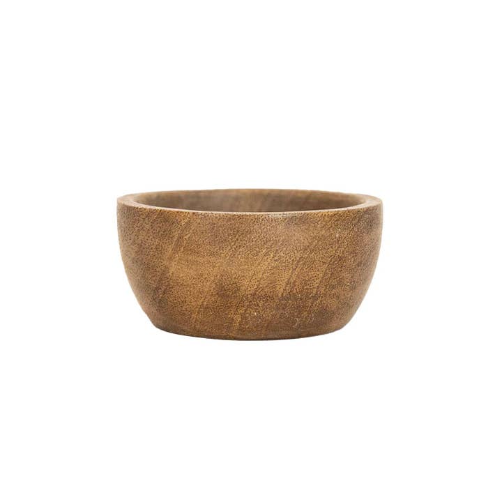 Foreside Home & Garden - Wholesale Condiment/Dip Bowl - Ashton Set 3 Wood Pinch Bowls With Leather Tie4