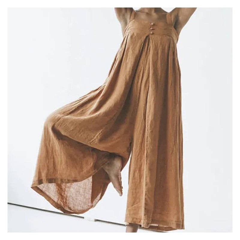 FurDecoration - Vendita all'ingrosso Salopette - Donna - Tuta in cotone tinta unita Plus Size6