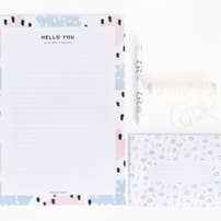 Notizblock A4 | Paint Swipes blau für den Großhandel von Dreamkey Design