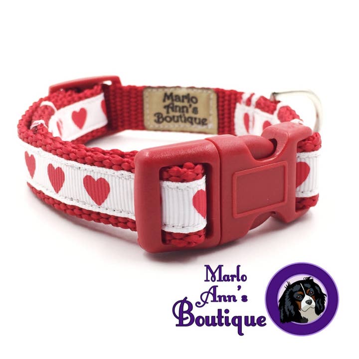 XS / Puppy Simple Hearts Dog Collar for wholesale by Marlo Ann's Boutique