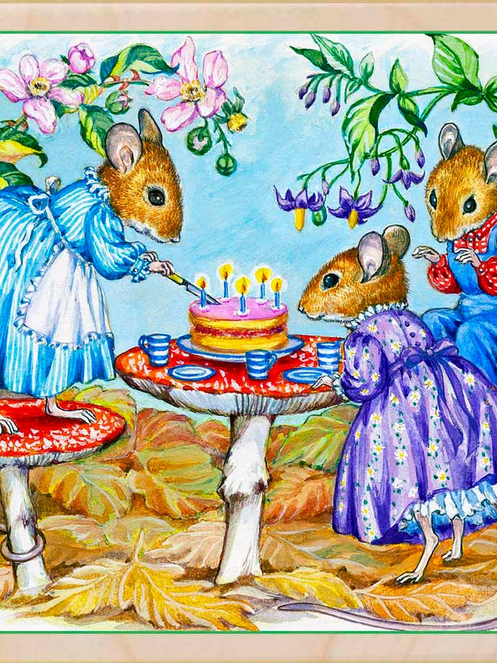 Mousies födelsedag - Miljövänligt födelsedagskort för barn för wholesale av THE WOODEN POSTCARD COMPANY