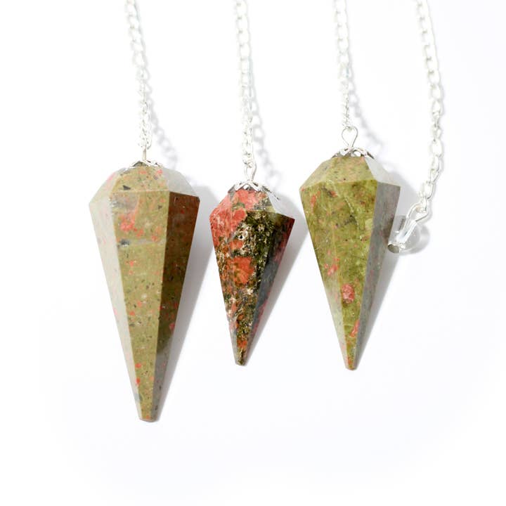 Unakite Pendulum 6 Facet & Bead - 3 Pack for wholesale by Stonebridge Imports
