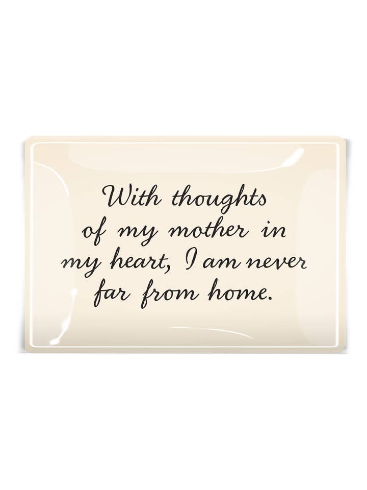 With Thoughts of My Mother Decoupage Glass Tray for wholesale by Ben's Garden