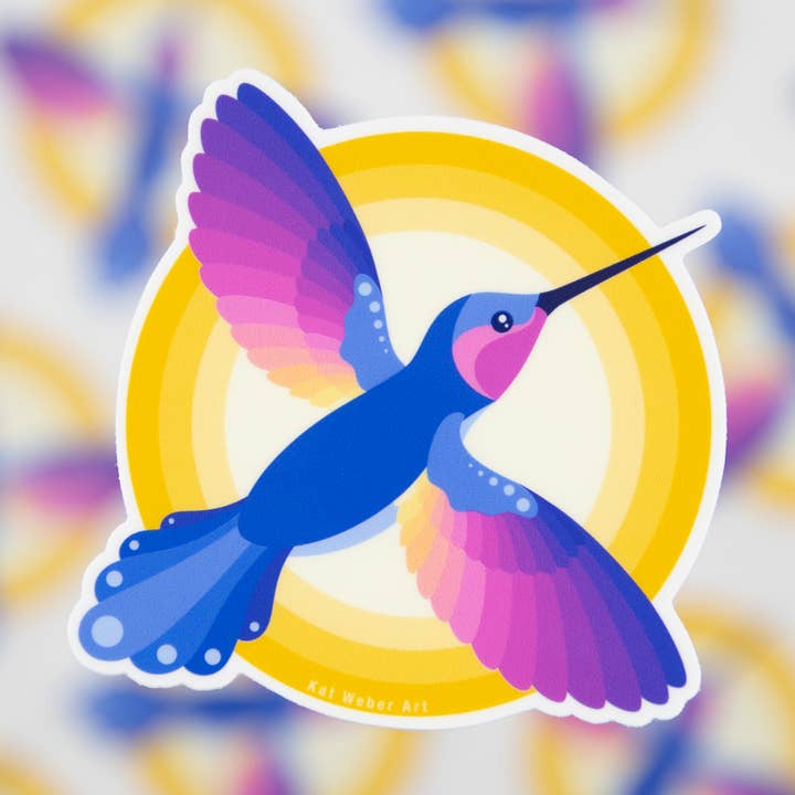 Hummingbird Sticker for wholesale by Kat Weber Art