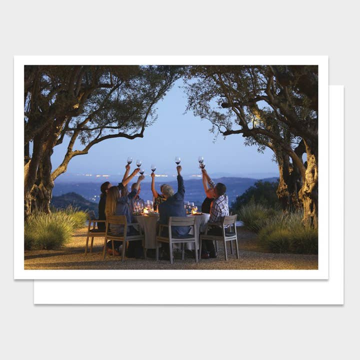 Carte de joyeux anniversaire Cheers at Dinner pour la vente par Palm Press