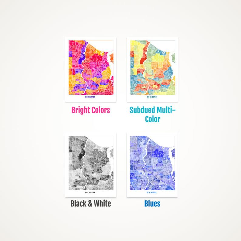 Juanita's Adventures - Wholesale Art Print - Juanitas Rochester NY Map Print1