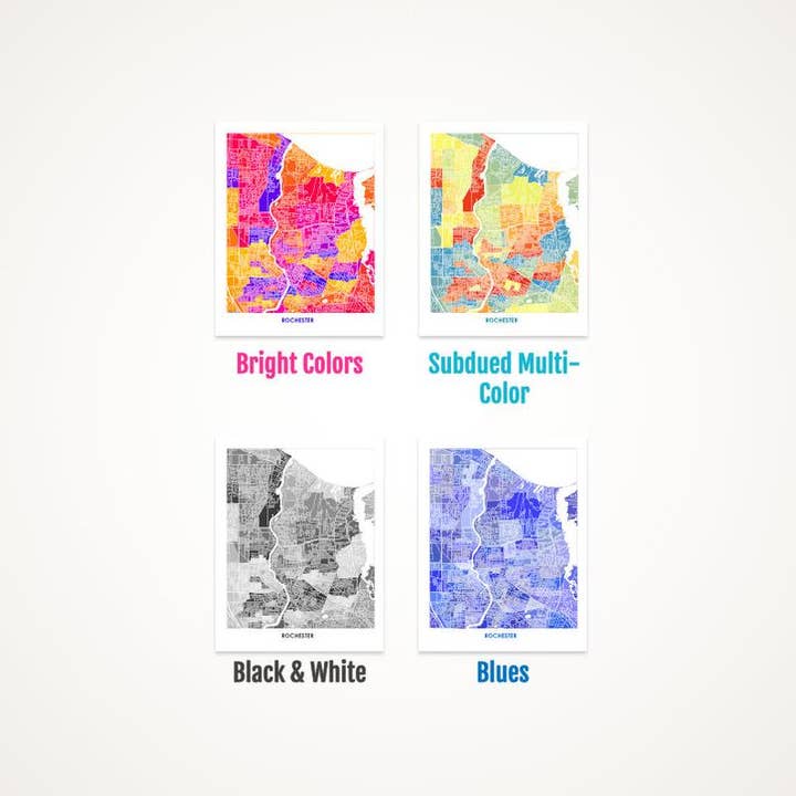 Juanita's Adventures - Wholesale Art Print - Juanitas Rochester NY Map Print1