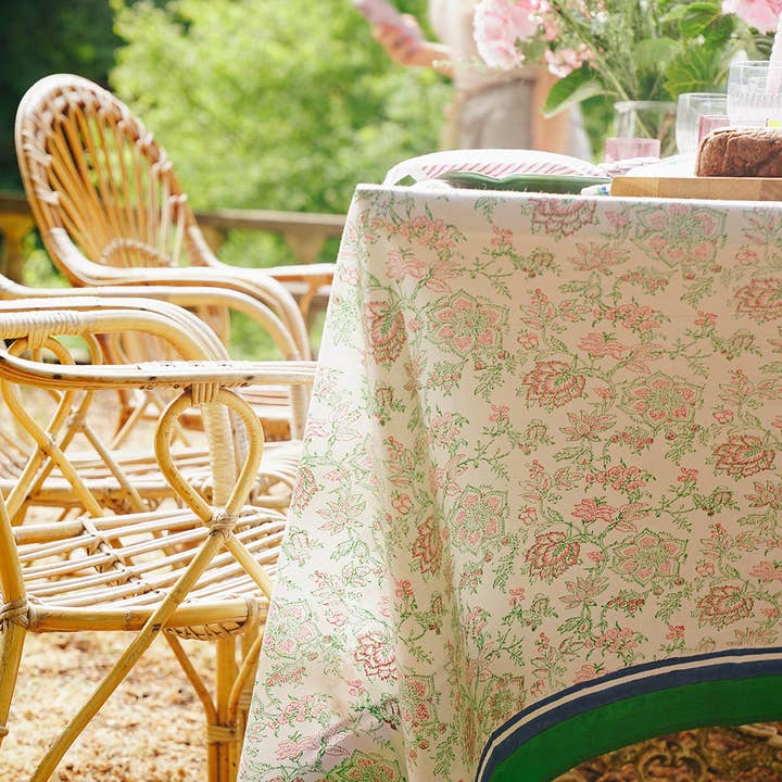 Pink and Green Tablecloth for wholesale by Domenica Marland