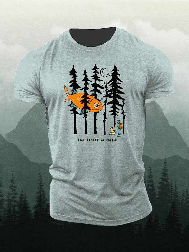 Tourtiwi - Wholesale Screen Printed T-Shirt - Women's - Forest Is Magic Printed Short-Sleeved Shirt5