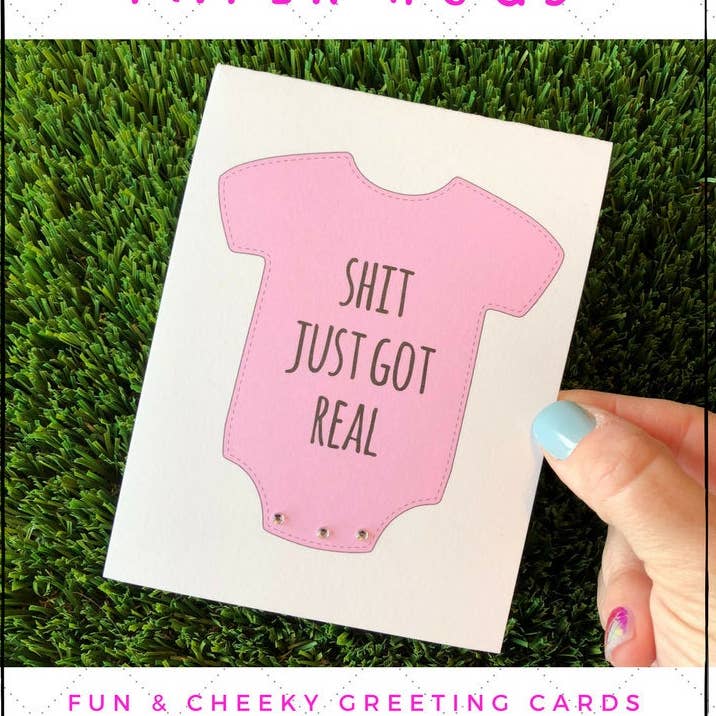 Funny Baby Card / Funny Baby Shower Card / Funny Card for New Parents / Funny New Baby Card / Funny Expecting Card / Sarcastic Baby Card for wholesale by Personal Paper Hugs