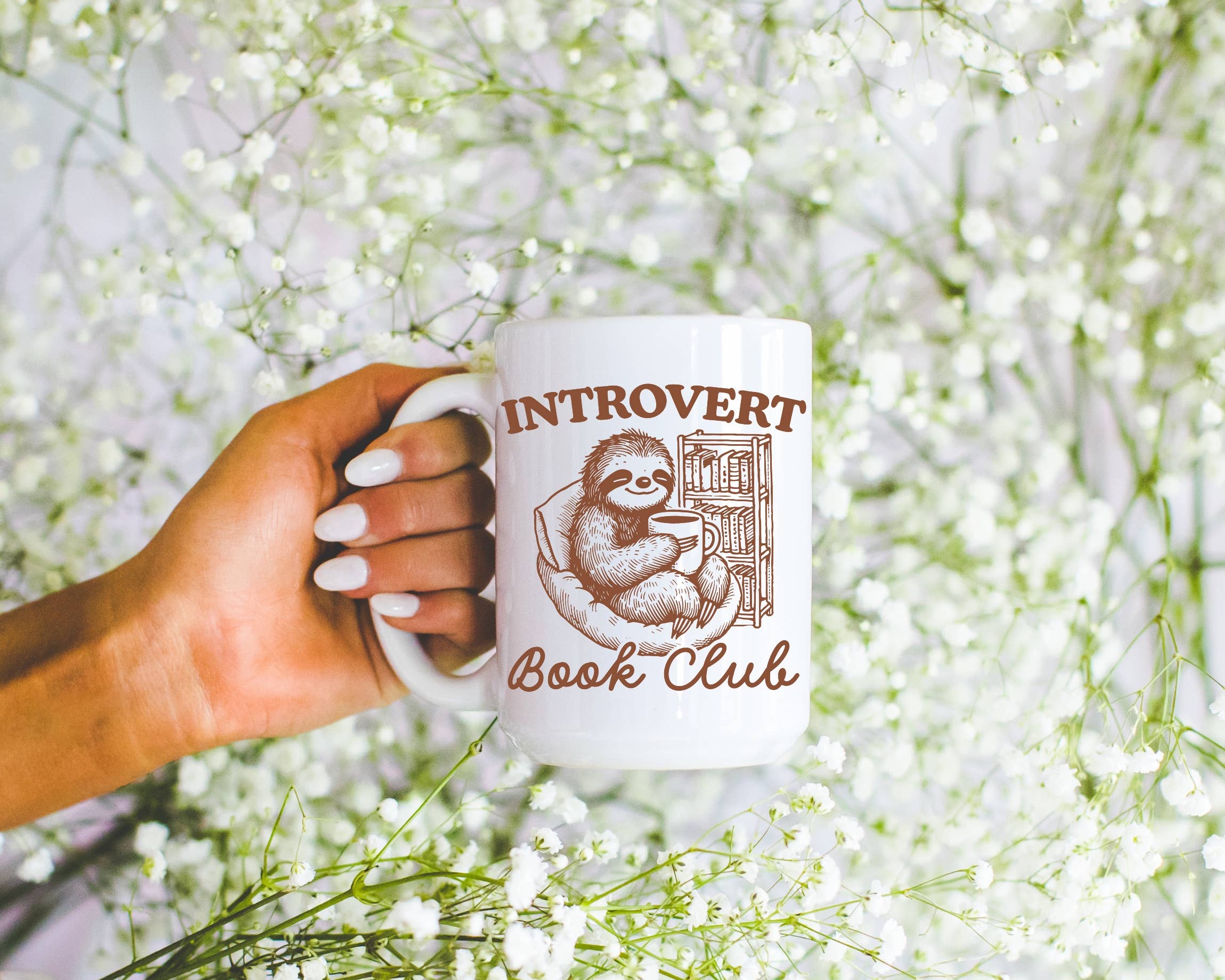Ace the Pitmatian Co - Wholesale Coffee Mug - Introvert Book Club, Bookish Coffee Mug1