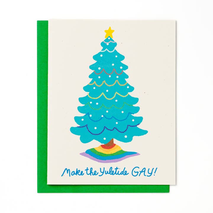 Crea la carta Yuletide Gay per la vendita all'ingrosso da parte di Culture Flock
