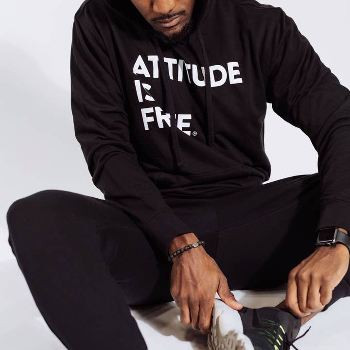 Three-Line Pullover Hoodie for wholesale by Attitude is Free