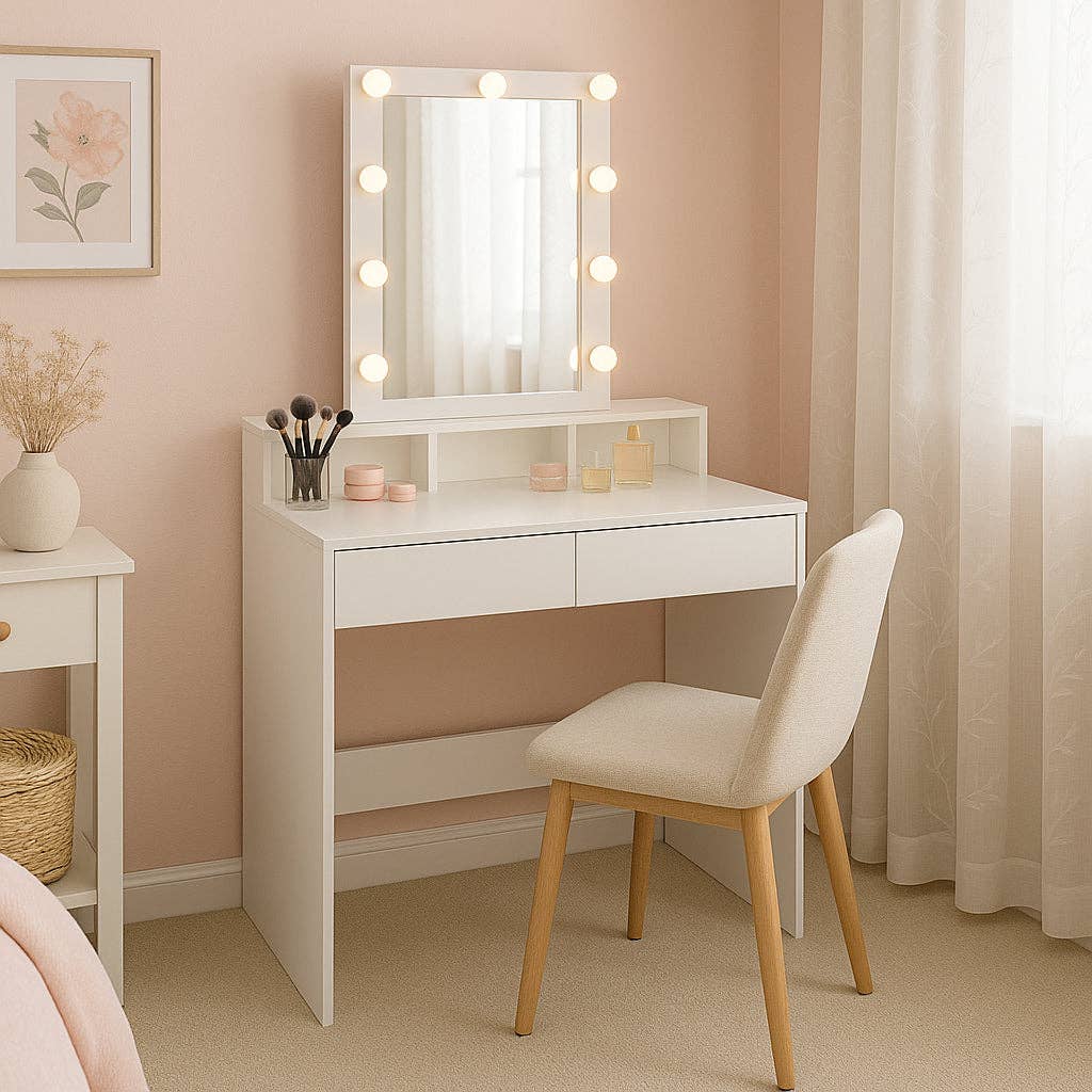 Rinkit Ltd - Wholesale Vanity Mirror - Wooden Dressing Table with LED Lights1
