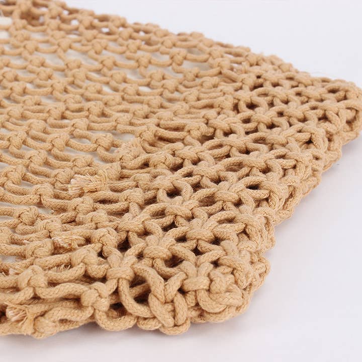 ACCITY - Wholesale Beach Bag - SIMPLE COTTON THREAD HAND-WOVEN SHOULDER BAG_CWAB4681