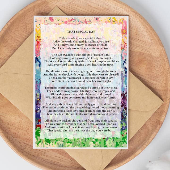 Carte de vœux d'anniversaire avec poésie « That Special Day » pour la vente par The Art of Kristen Feighery