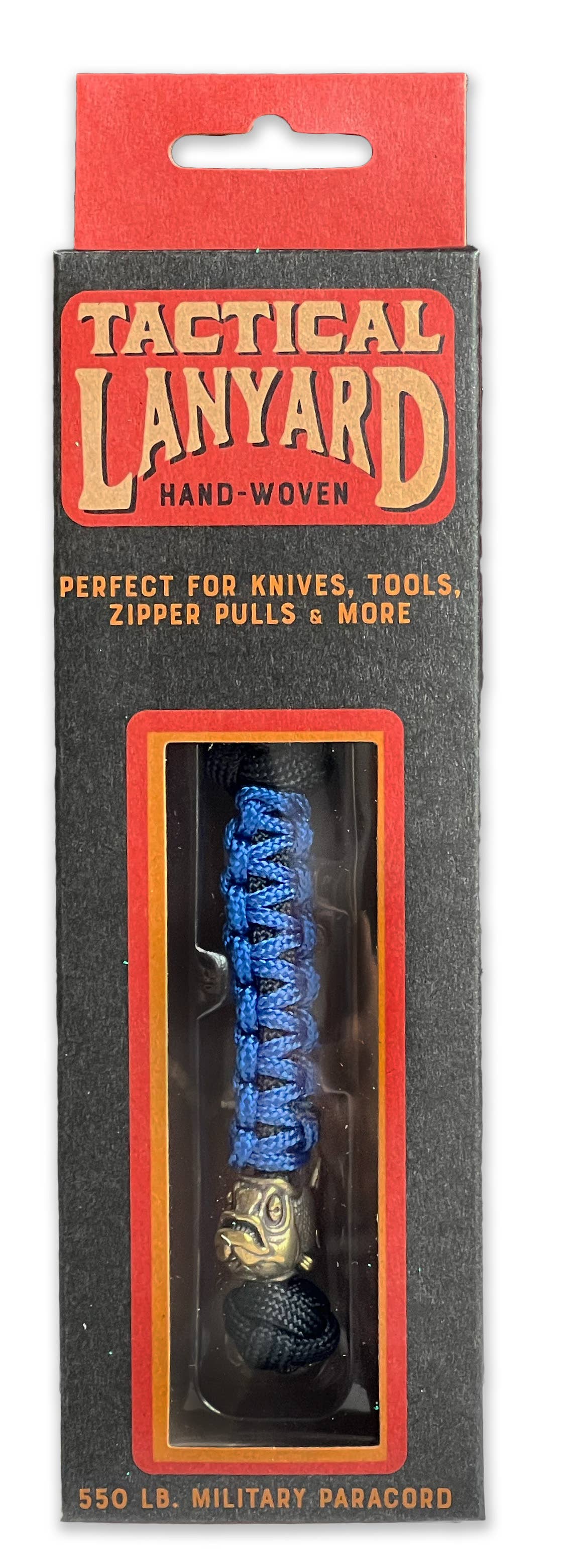 Lucky Jack – wholesale Lanyard – Men’s – Blue paracord Lanyard w/ Brass Fish Bead2