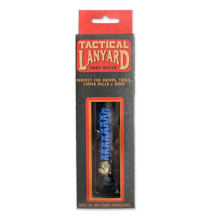 Lucky Jack - Wholesale Lanyard - Men's - Blue paracord Lanyard w/ Brass Fish Bead2