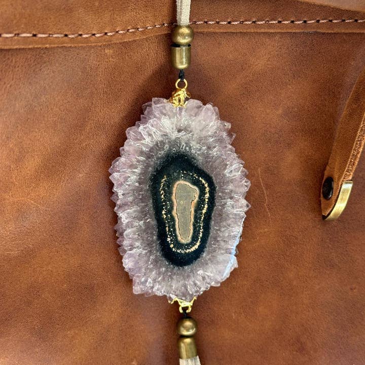 Deep Purple Project - Wholesale Purse/Bag Accessory - Women's - Crystal Bag Charm – Amethyst Stalactite Accessory4