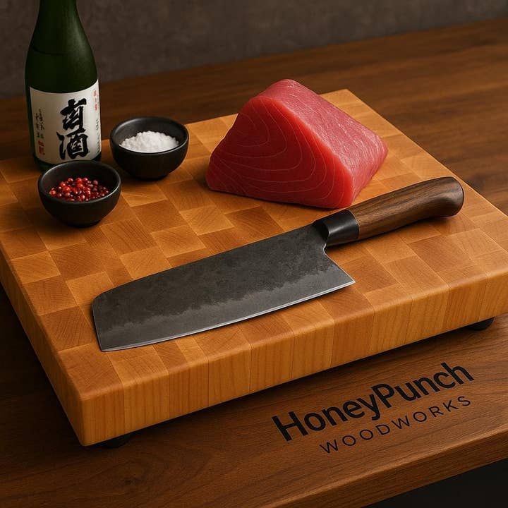 End Grain Maple Heavy-Duty Butcher Block 15 x 20 x 2.25" for wholesale by HoneyPunch Woodworks