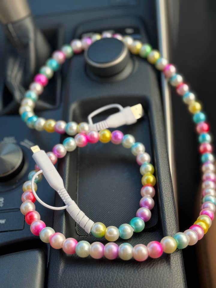 Colorful Pearl 4 in 1 Charger for wholesale by Kaydee Lynn LLC