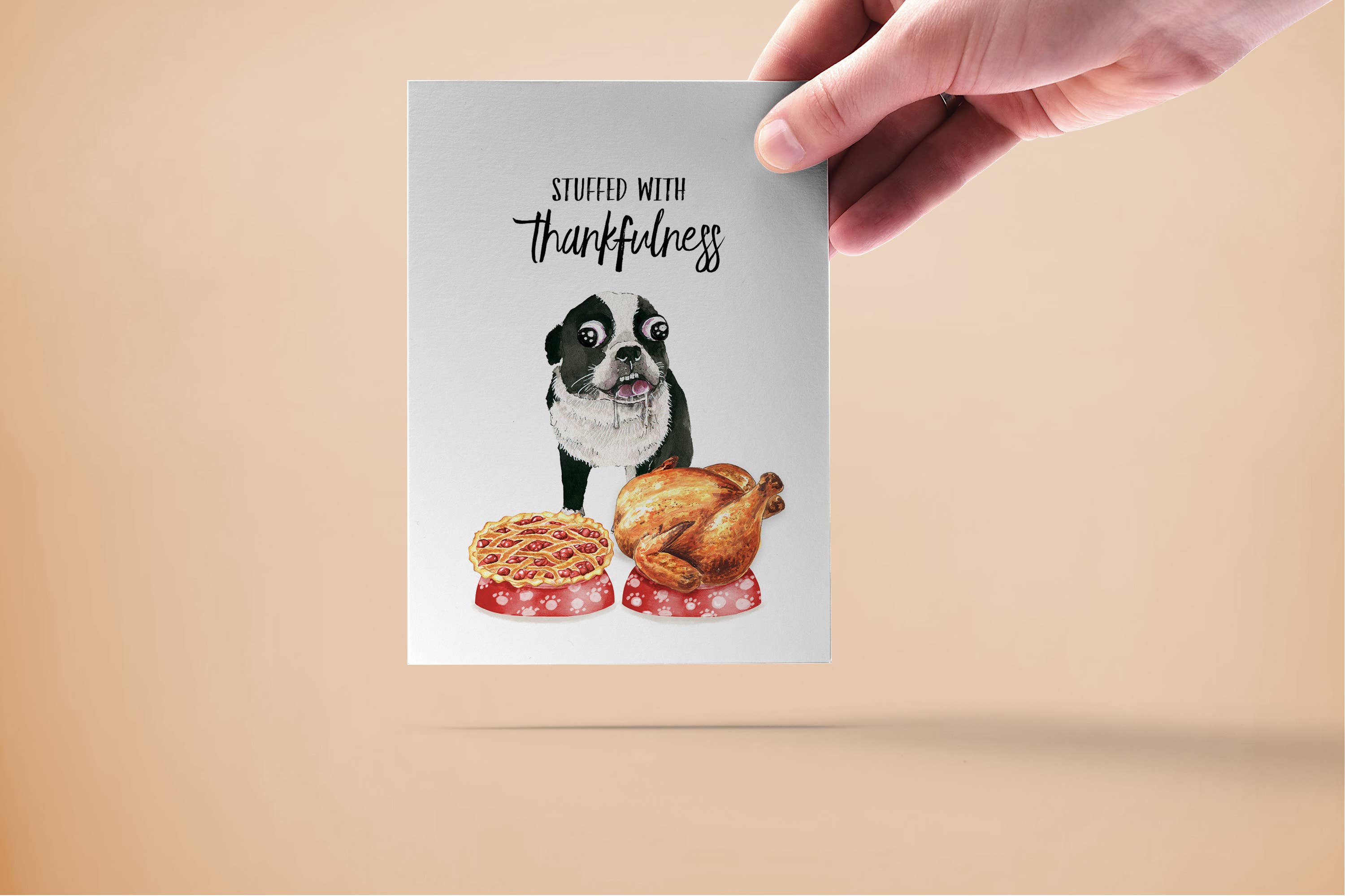 Liyana Studio - Wholesale Thanksgiving Card - Stuffed With Thankfulness - Funny Thanksgiving Card2