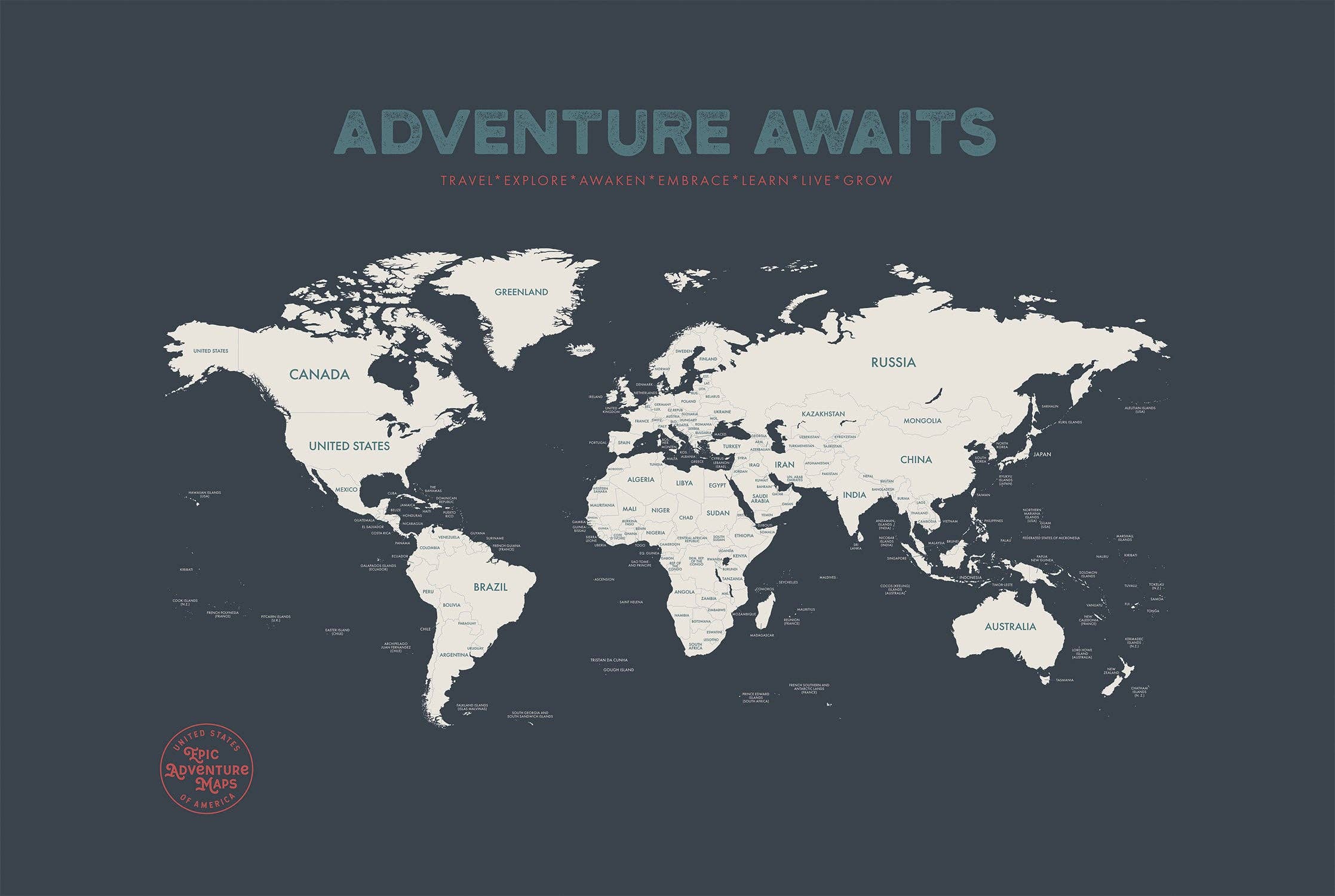 Epic Adventure Maps - Wholesale Map - World Travel Pushpin Map4