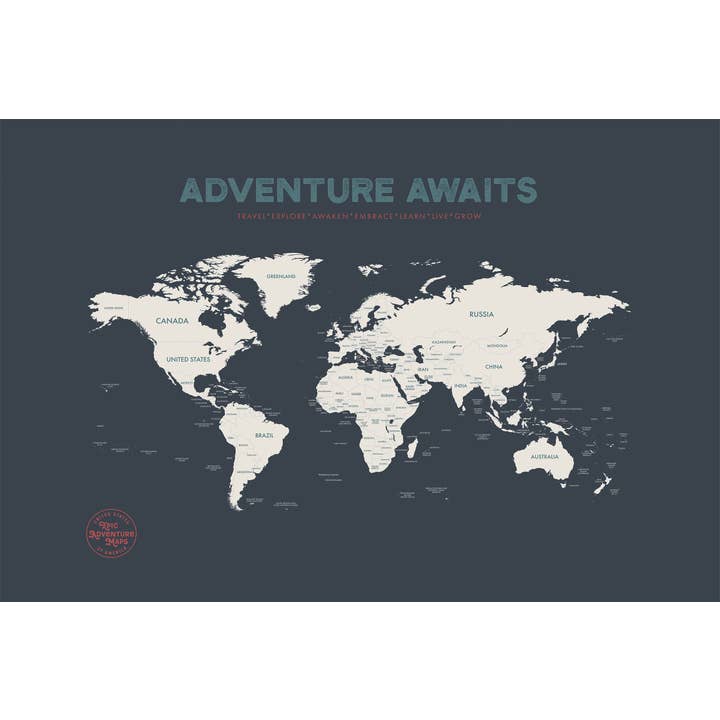 Epic Adventure Maps - Wholesale Map - World Travel Pushpin Map4