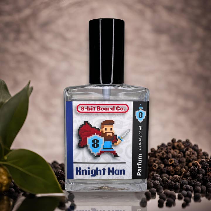 Knight Man | Cologne - Bergamot, Pepper, Woody Ambroxan for wholesale by 8-bit Beard Co.
