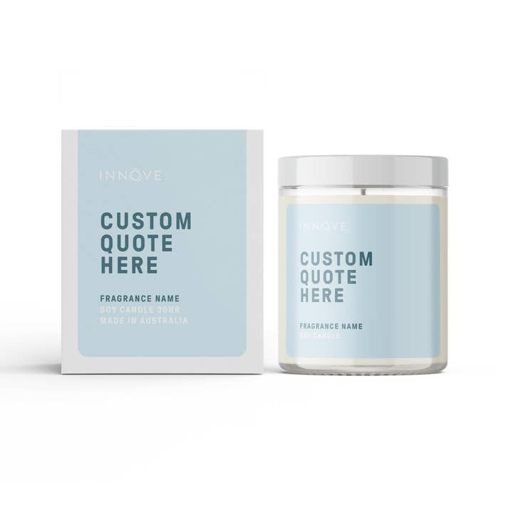 Custom Quote Candle Boxed - Square Label | Clear Jar and other Purchase Wholesale candle price list. Free Returns & Net 60 Terms on Faire trending on Faire.