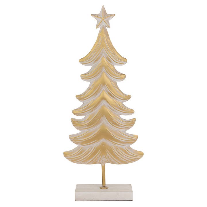 15" Tall Metal White & Burnished Gold Tree Christmas for wholesale by Boston International