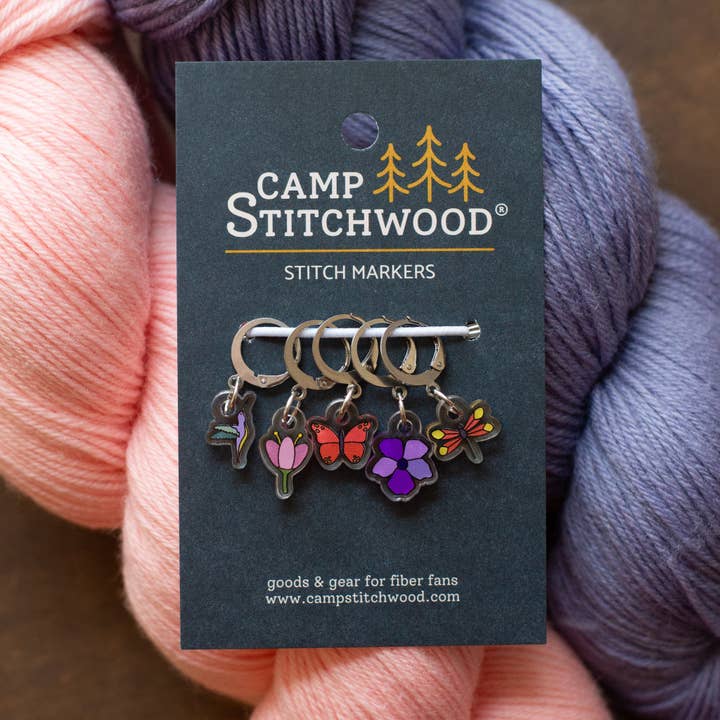 Camp Stitchwood - Wholesale Knitting/Crochet Supplies - Pollinator Stitch Marker Set1
