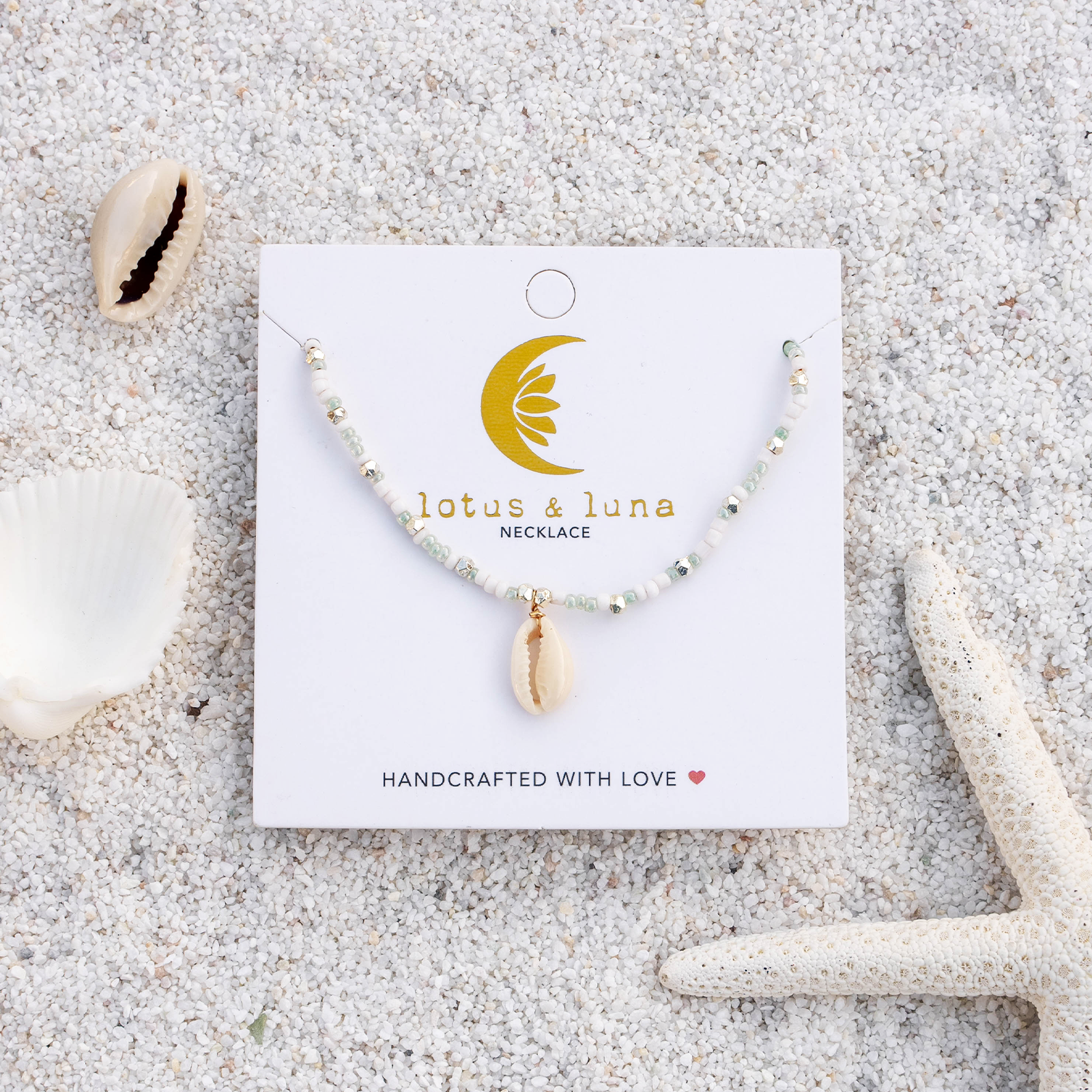 Lotus and Luna - Wholesale Beaded/Pearl Necklace - Mademoishelle Seed Bead Shell Necklace4