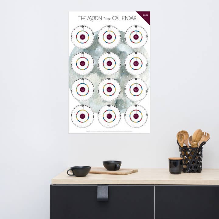 THE MOON is my CALENDAR – wholesale Poster – Månen kalender vägg affisch (Zodiac hjul)