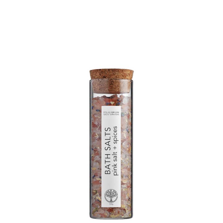 NATURAL BATH SALT MARRAKECH PINK SALT + EXOTIC OILS 100G (TEST TUBE) for wholesale by Equilibrium Natural Collections