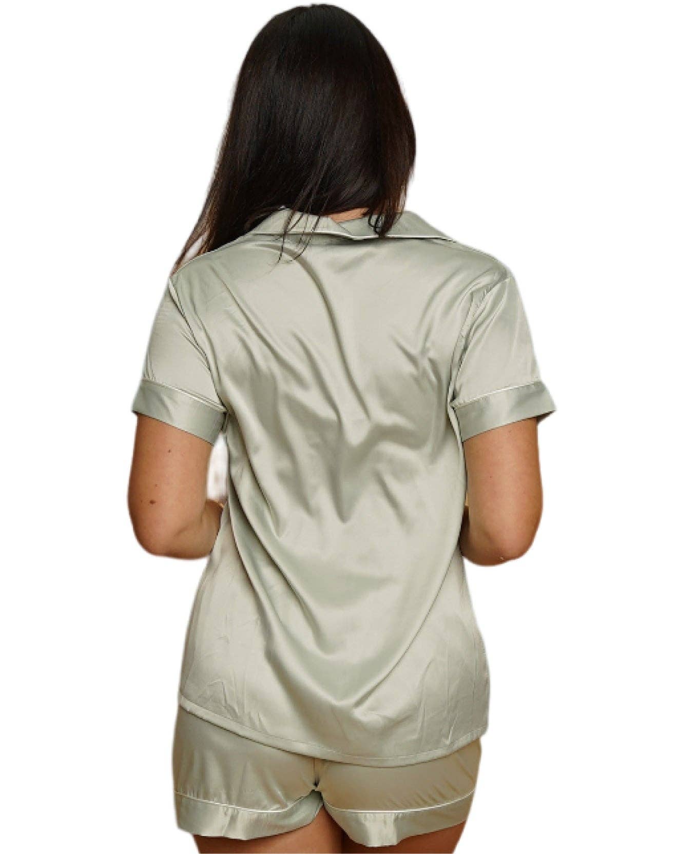 Taniri - Wholesale Sleepwear Set - Women's - ASHLEY SHORT MATTE SATIN PAJAMAS16