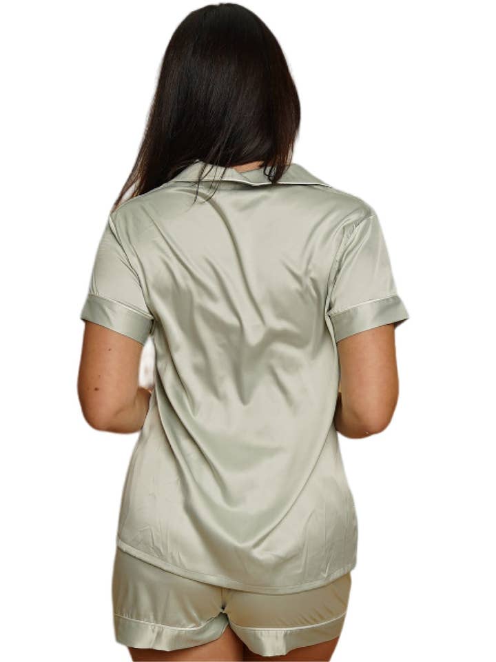 Taniri - Wholesale Sleepwear Set - Women's - ASHLEY SHORT MATTE SATIN PAJAMAS16