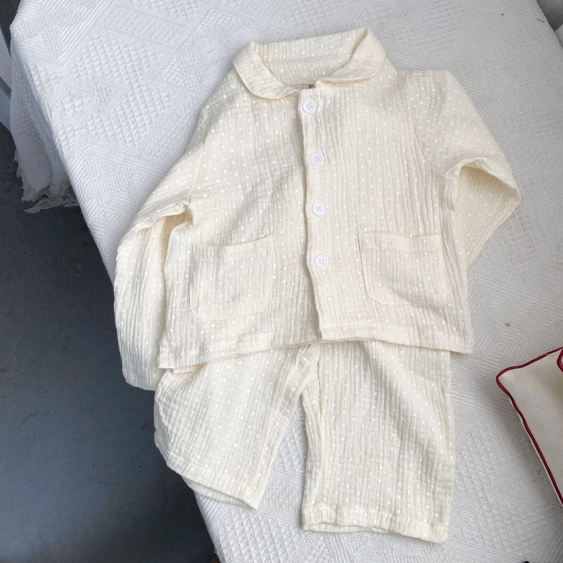 Annie & Charles - Wholesale Sleepwear Set - Kids - Annie & Charles® muslin cotton dot pajama set0